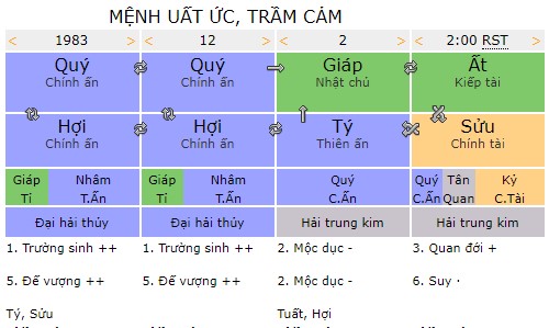 Tứ trụ của Mệnh uất ức, trầm cảm
