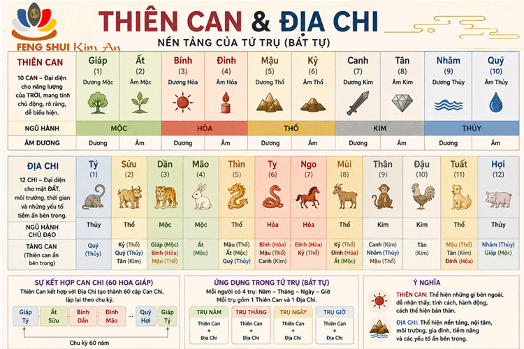 Thiên Can là gì? Địa Chi là gì? Nền tảng quan trọng của Tứ trụ và luận giải Vận Mệnh